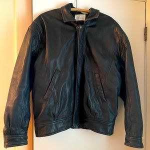 Women's Andrew Marc 90's Oversized Vintage Biker Leather Jacket